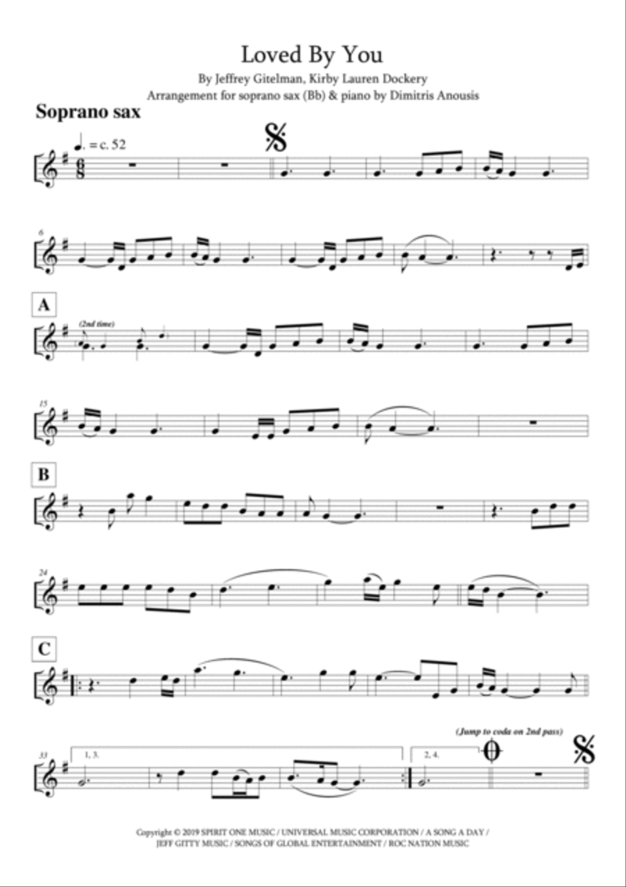 Loved By You Soprano Saxophone scores gallery preview page 3