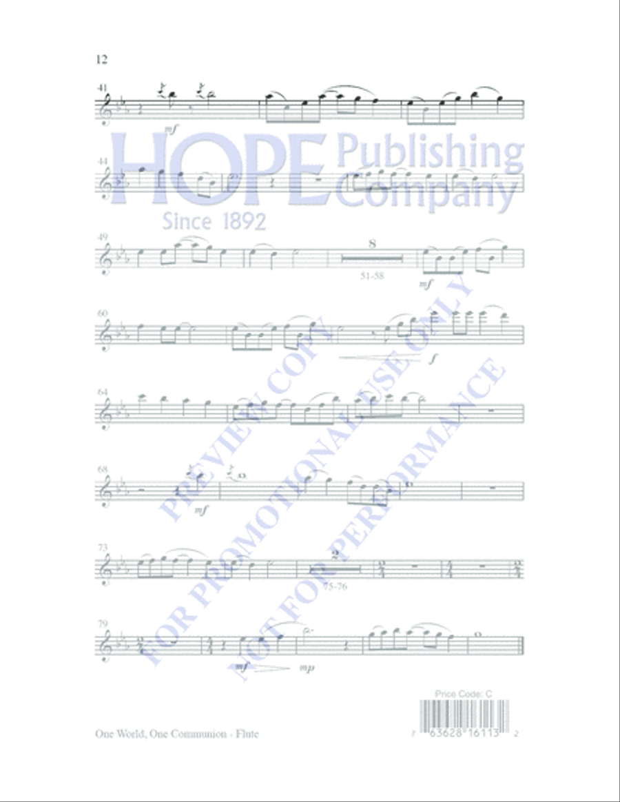 One World, One Communion 4-Part scores gallery preview page 12