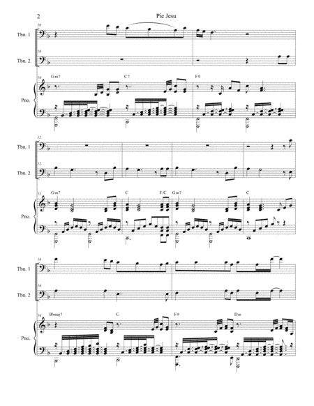 Pie Jesu (Trombone Duet - Piano Accompaniment) image number null