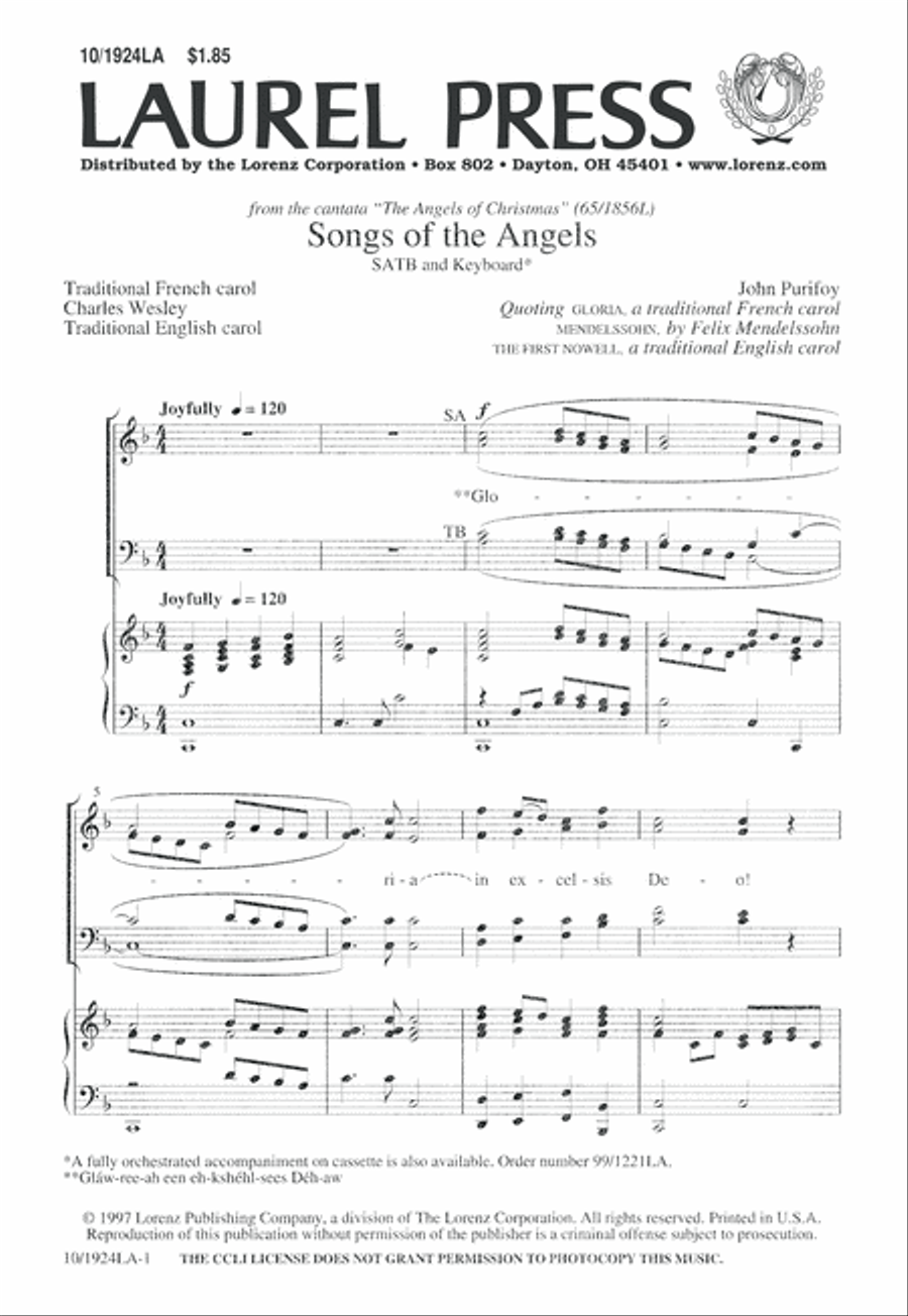 Songs of the Angels 4-Part scores gallery preview page 1