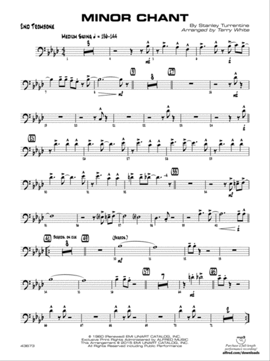 Minor Chant: 2nd Trombone Jazz Ensemble scores gallery preview page 1