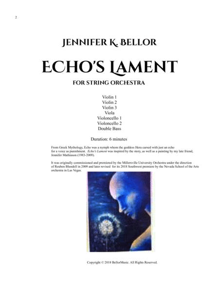 Echo's Lament (2009, rev. 2018) - string orchestra image number null