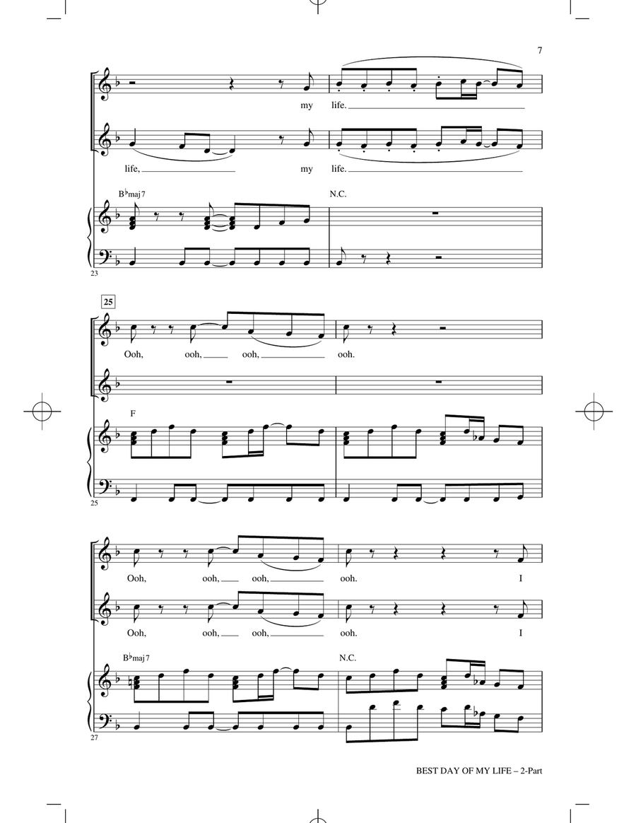 Best Day Of My Life (arr. Audrey Snyder) 2-Part scores gallery preview page 5