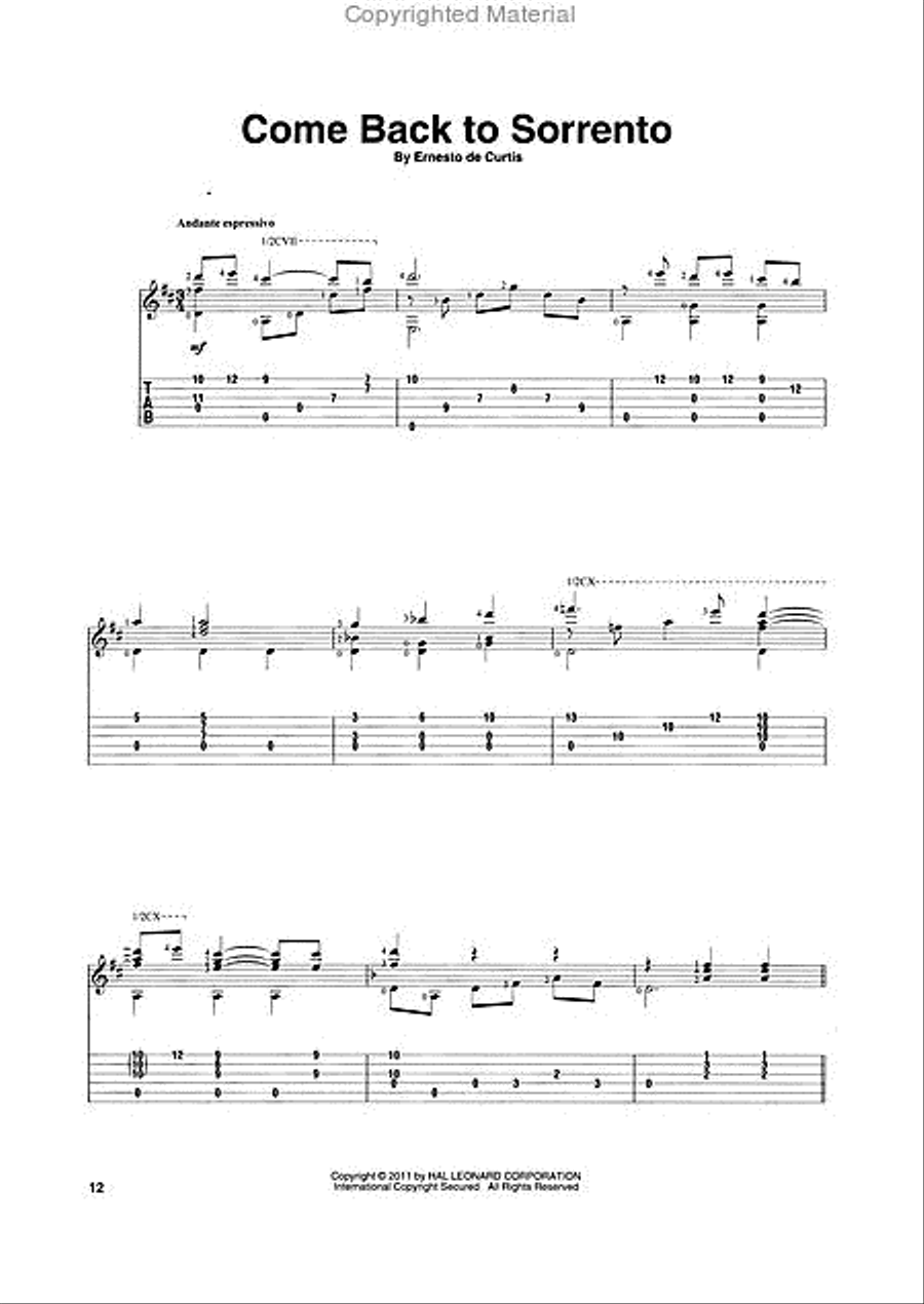 Italian Songs for Classical Guitar Acoustic Guitar scores gallery preview page 4