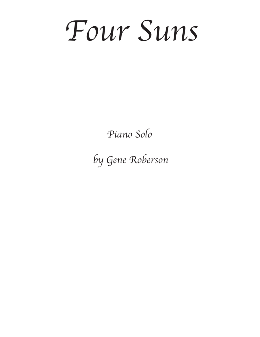 Four Suns Piano Solo Piano Solo scores gallery preview page 1