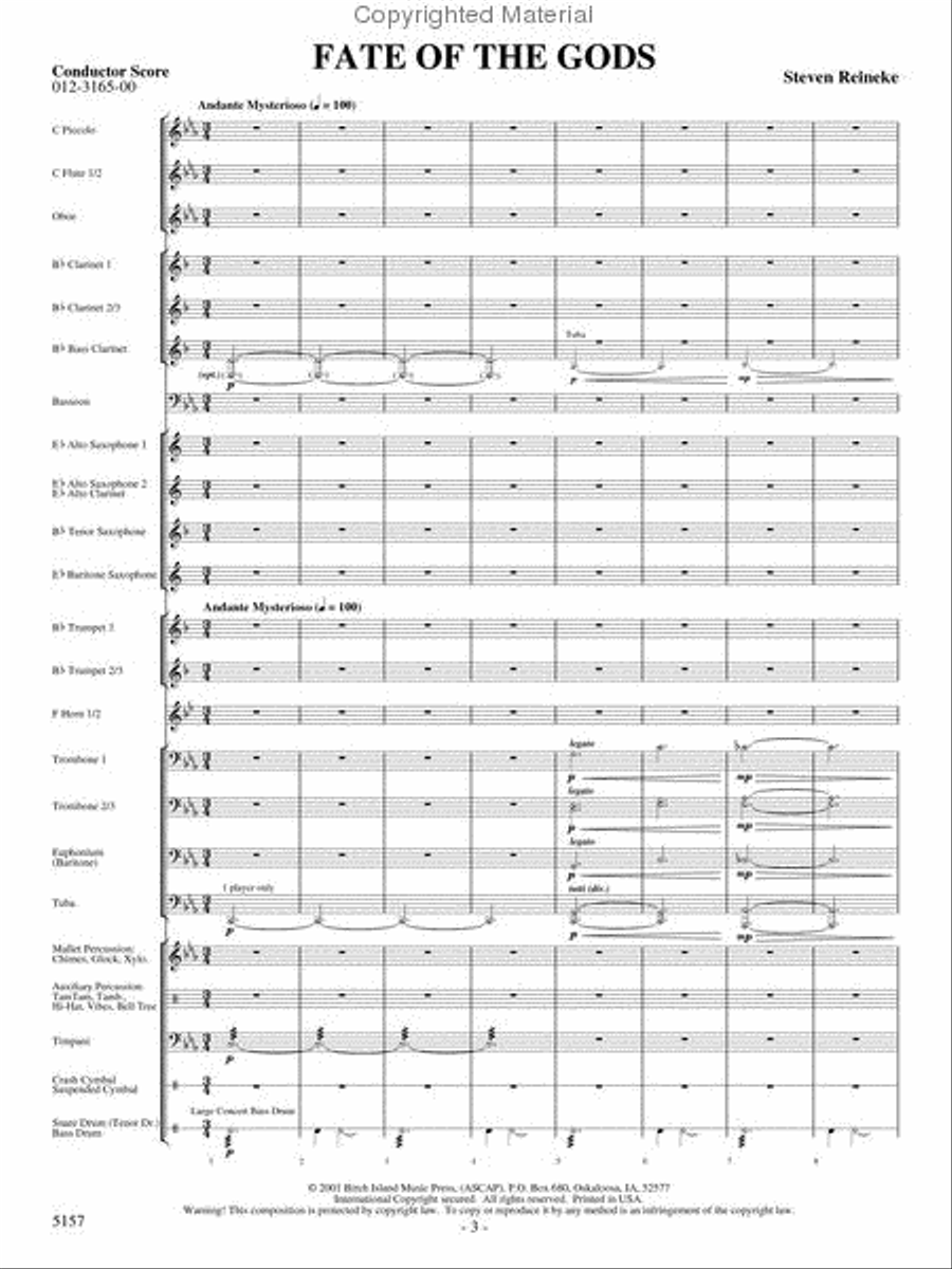 Fate of the Gods Fate of the Gods Concert Band scores gallery preview page 2