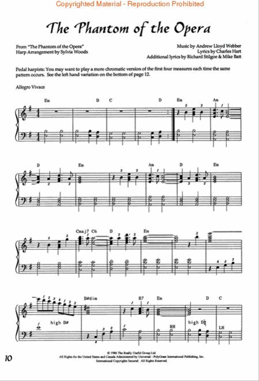 Andrew Lloyd Webber Celtic Harp scores gallery preview page 3
