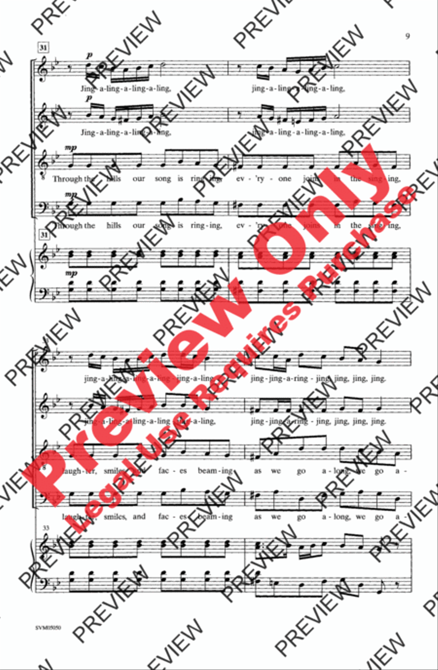 Sleigh Bells 4-Part scores gallery preview page 9