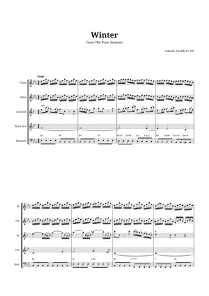 Largo from Winter by Vivaldi for Woodwind Quintet with Chords