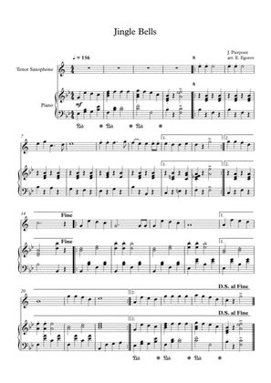 Jingle Bells, James Pierpont, For Tenor Saxophone & Piano