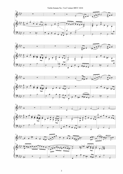 Bach - Violin Sonata No.5 in F minor BWV 1018 for Violin and Harpsichord (or Piano) image number null