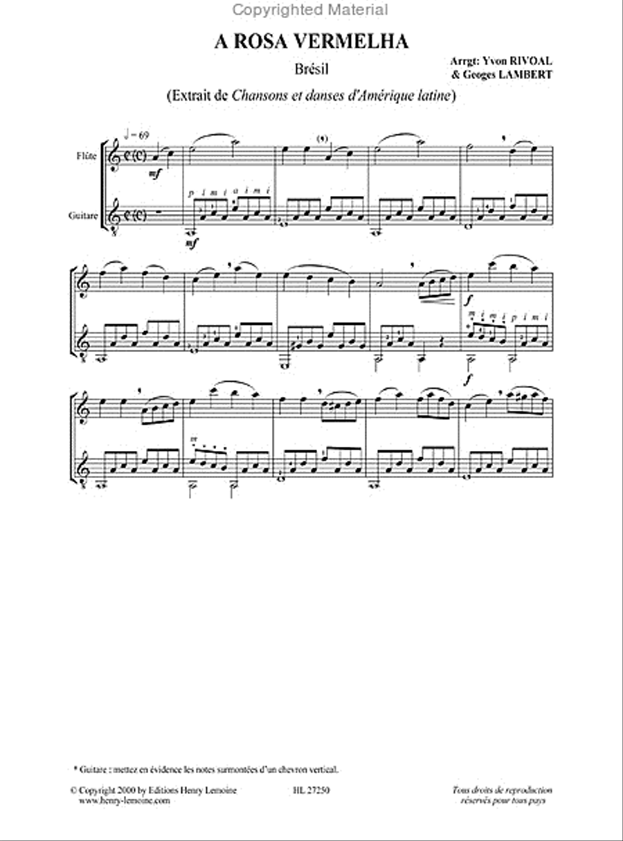 Chansons et danses d'Amerique latine - Volume A Flute scores gallery preview page 4
