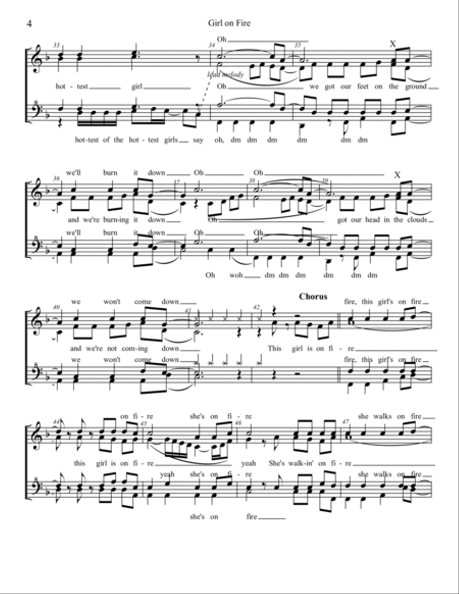 Girl On Fire (Main Version) SSAA scores gallery preview page 4