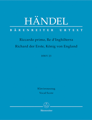 Book cover for Riccardo primo, Re dInghilterra / Richard der Erste, Konig von England HWV 23