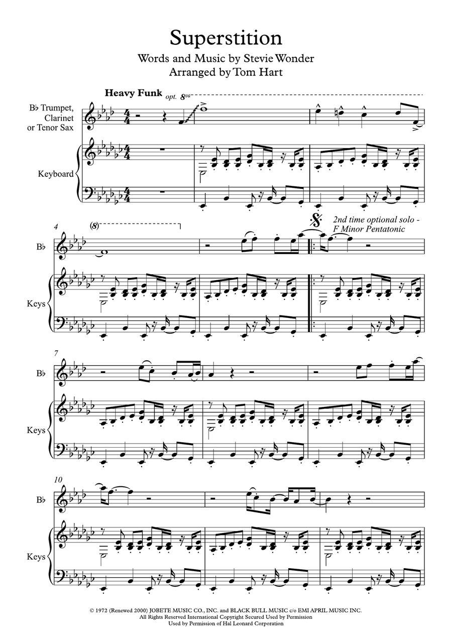 Superstition B-Flat Clarinet scores gallery preview page 2