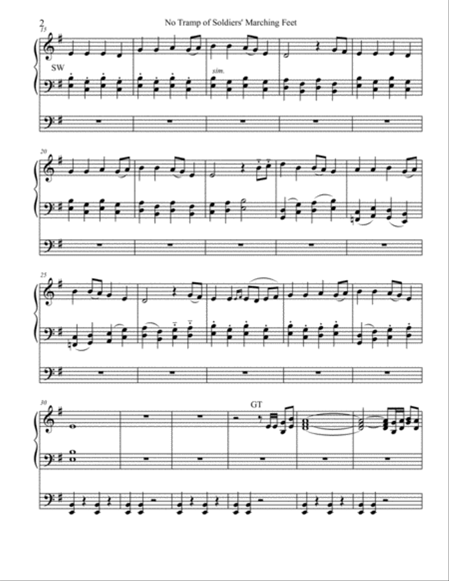 No Tramp of Soldiers' Marching Feet Organ Solo scores gallery preview page 2