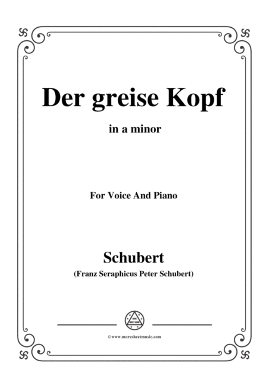 Schubert-Der greise Kopf,in a minor,Op.89,No.14,for Voice and Piano Voice Solo scores gallery preview page 1