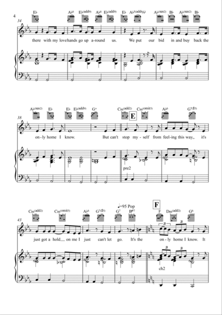 The Only Home I Know Piano, Vocal, Guitar scores gallery preview page 4