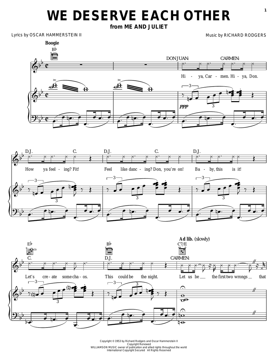 We Deserve Each Other We Deserve Each Other Piano, Vocal, Guitar scores gallery preview page 1