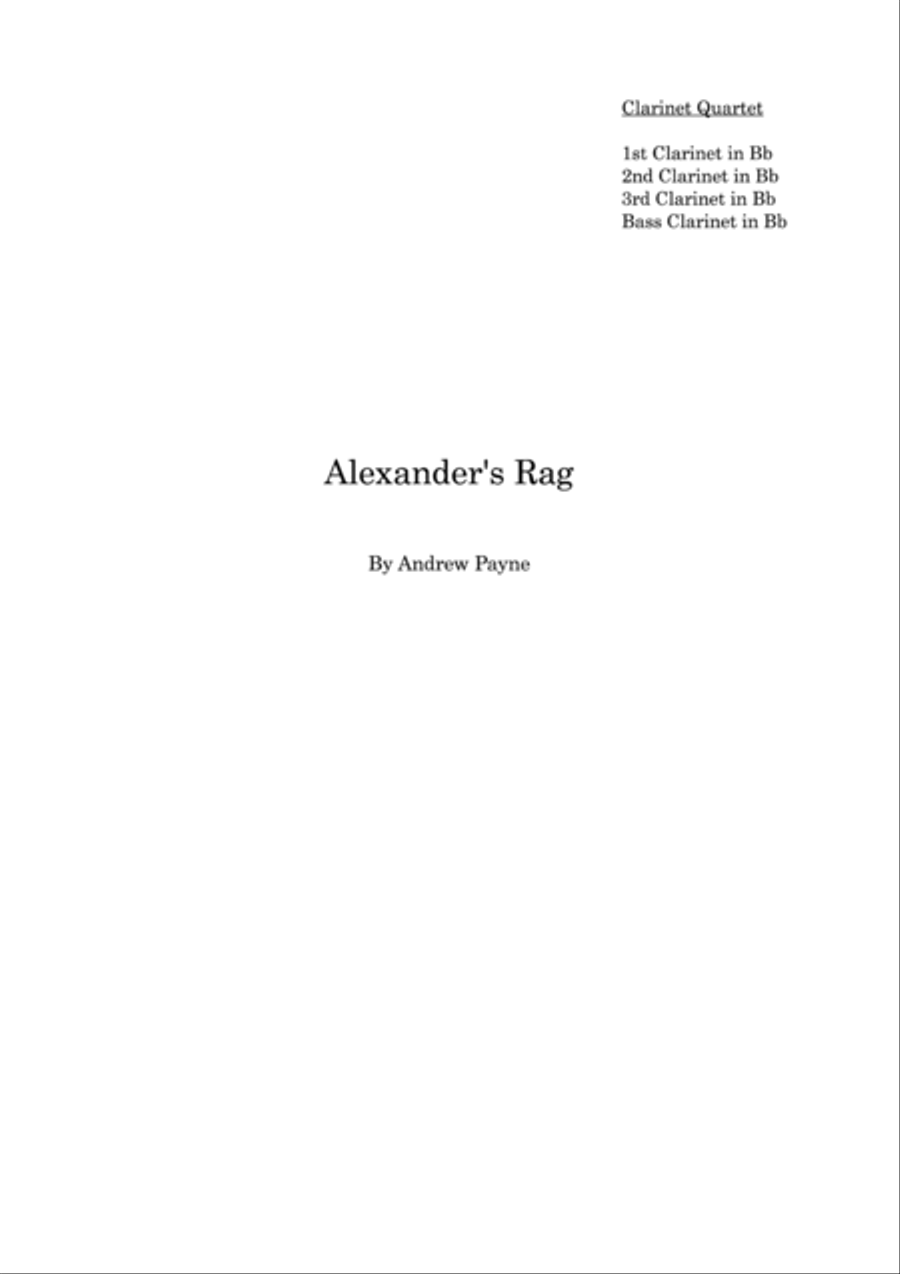 Alexander's Rag Woodwind Quartet scores gallery preview page 1