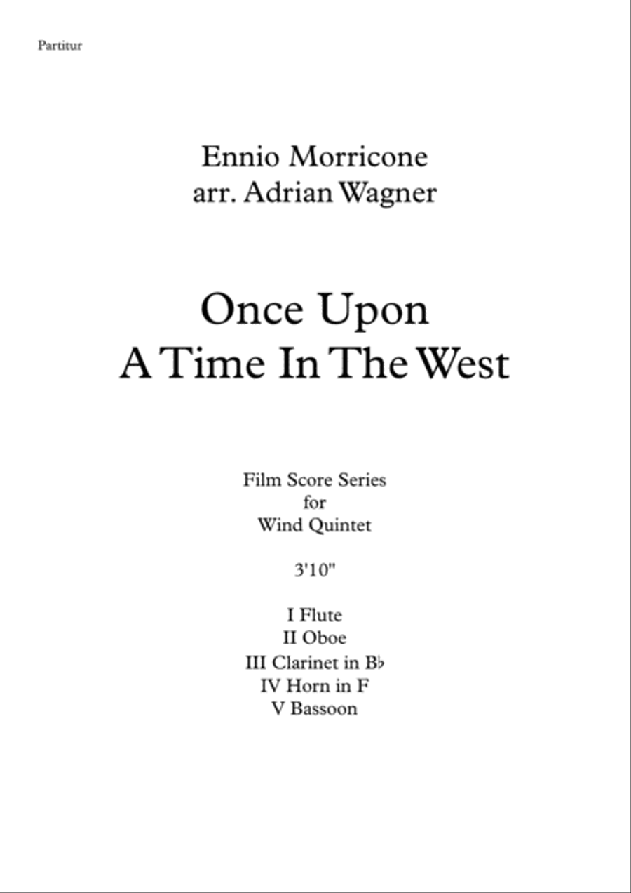 Once Upon A Time In The West from the Paramount Picture ONCE UPON A TIME IN THE WEST Woodwind Quintet scores gallery preview page 2