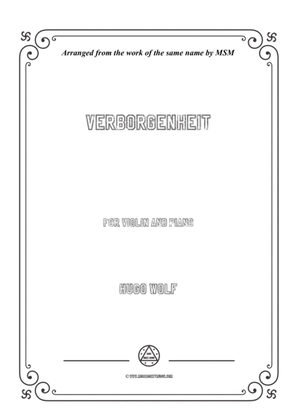 Book cover for Wolf-Verborgenheit, for Violin and Piano