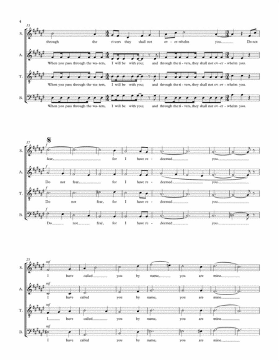 I Will Be With You 4-Part scores gallery preview page 4