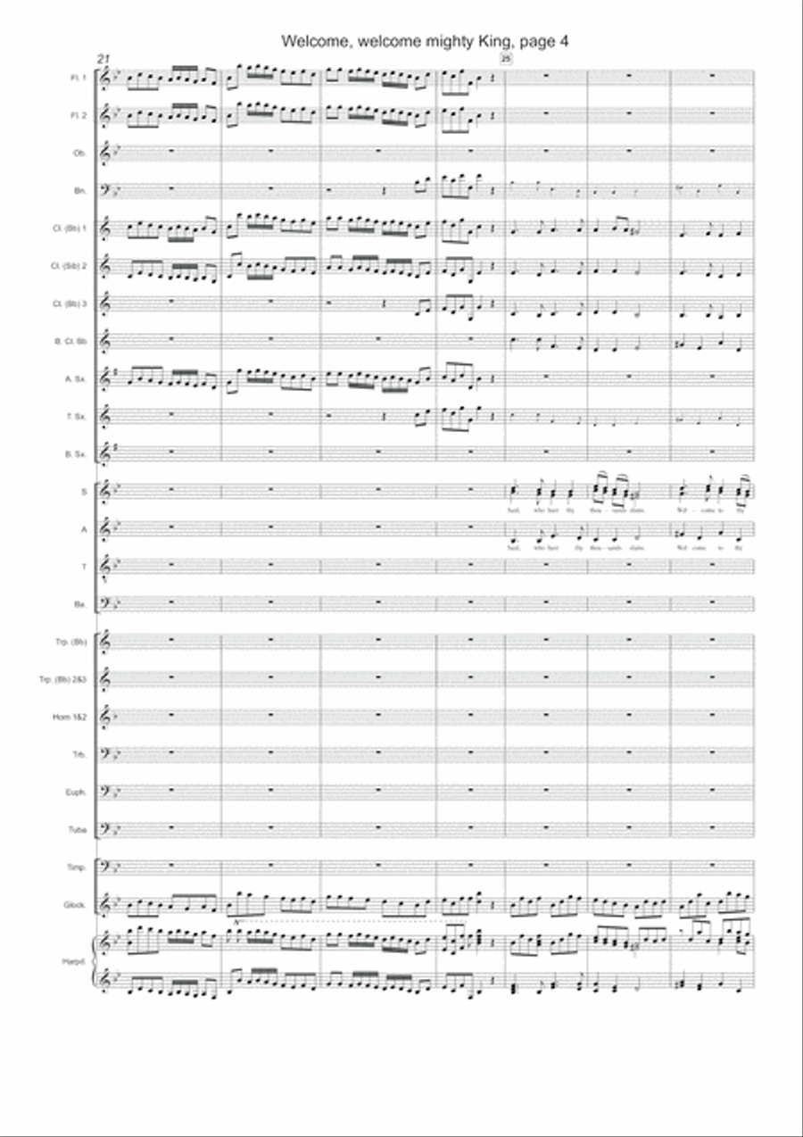 Welcome, welcome mighty King 4-Part scores gallery preview page 5