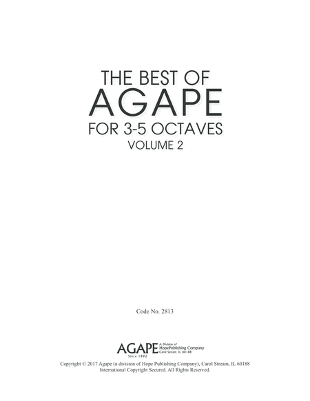 The Best of Agape for 3-5 Octaves, Vol. 2-Digital Download image number null