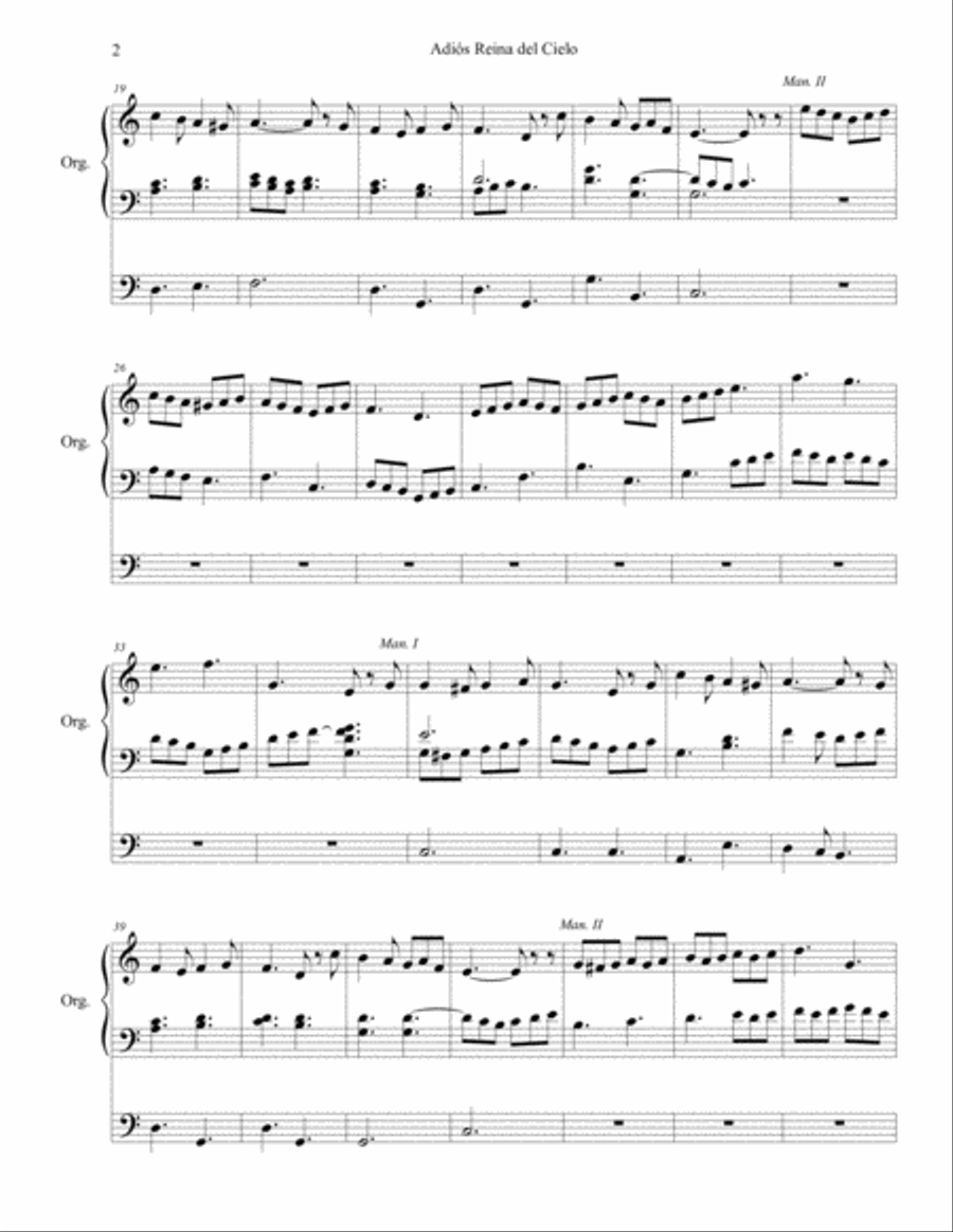 Adiós Reina del Cielo - Choral Prelude for Organ Organ Solo scores gallery preview page 2