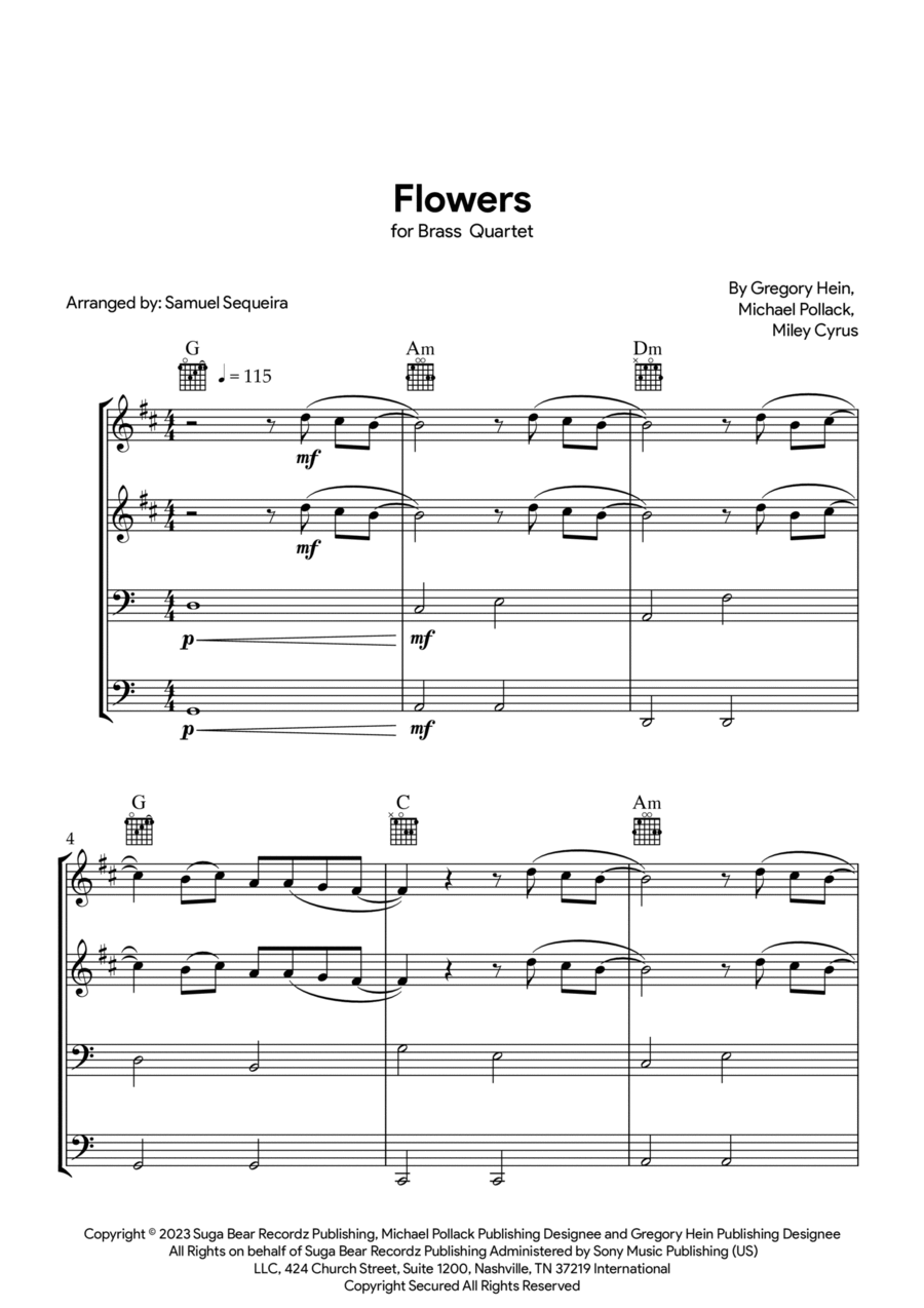 Flowers Trombone scores gallery preview page 1