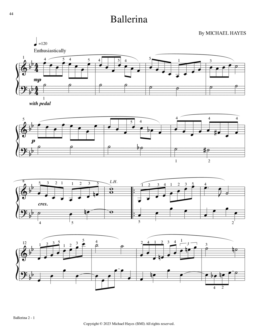 Ballerina - From 24 Short Piano Pieces in All Keys Piano Solo scores gallery preview page 1