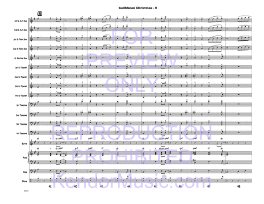 Caribbean Christmas (Full Score) Jazz Ensemble scores gallery preview page 7