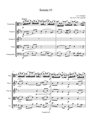 Sonata #1 Movement 1in E Minor for Viola and String Quartet