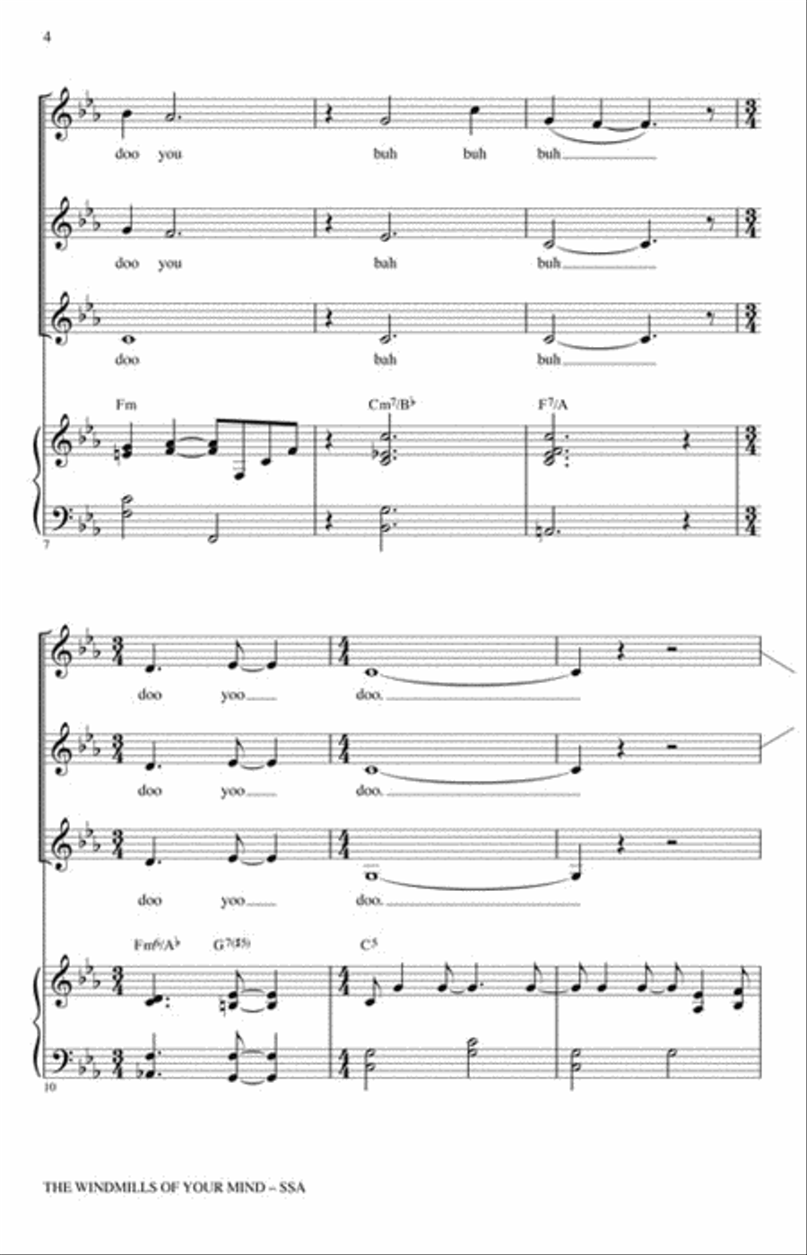 The Windmills of Your Mind SSA scores gallery preview page 3