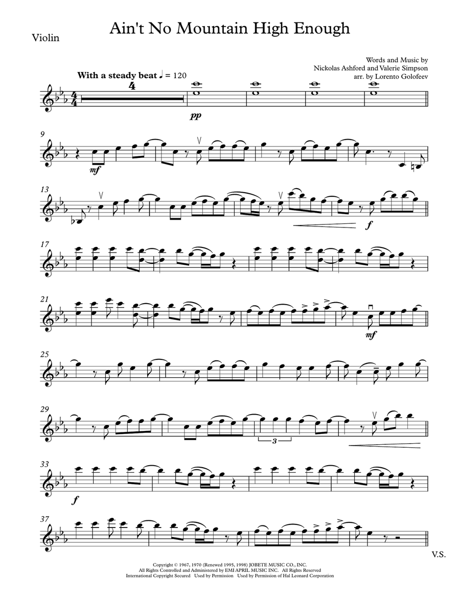 Ain't No Mountain High Enough String Trio scores gallery preview page 1