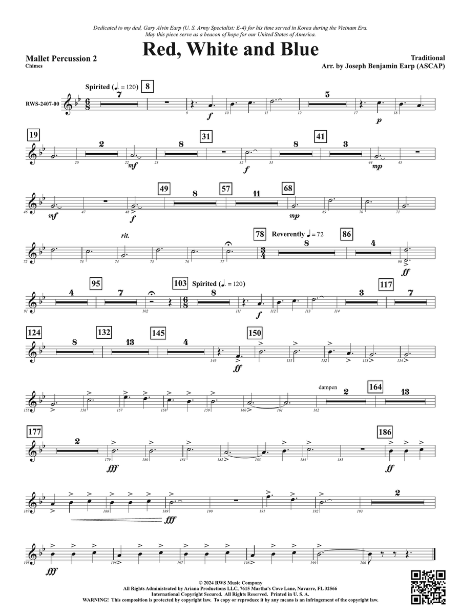 Red, White and Blue: 2nd Mallet Percussion Percussion scores gallery preview page 1