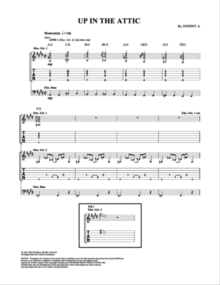 Up in the Attic Up in the Attic Electric Guitar scores gallery preview page 1