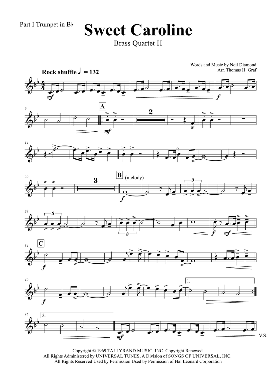 Sweet Caroline Brass Ensemble scores gallery preview page 3