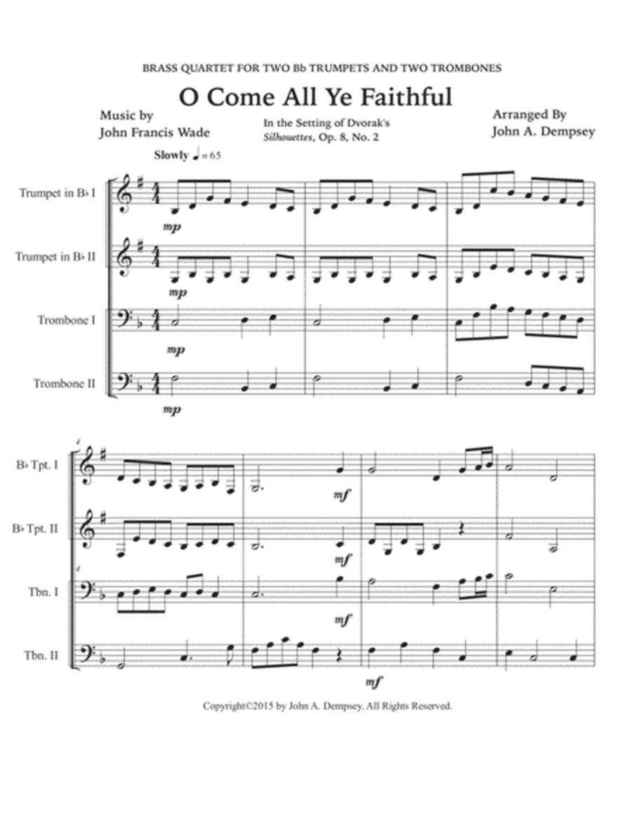 O Come All Ye Faithful (Brass Quartet): Two Trumpets and Two Trombones image number null
