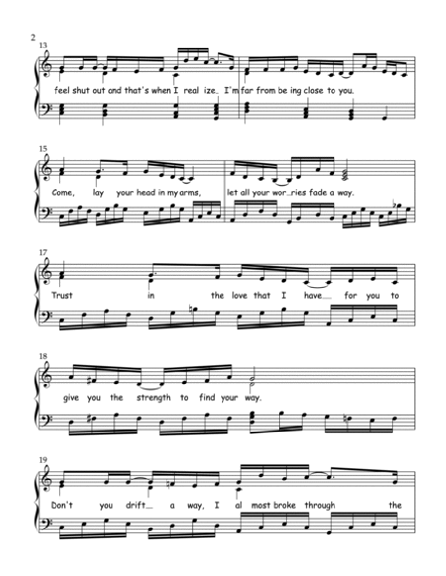 I'm Far From Being Close to You - Sheet music for single from the Reserved for You Collection Voice scores gallery preview page 3