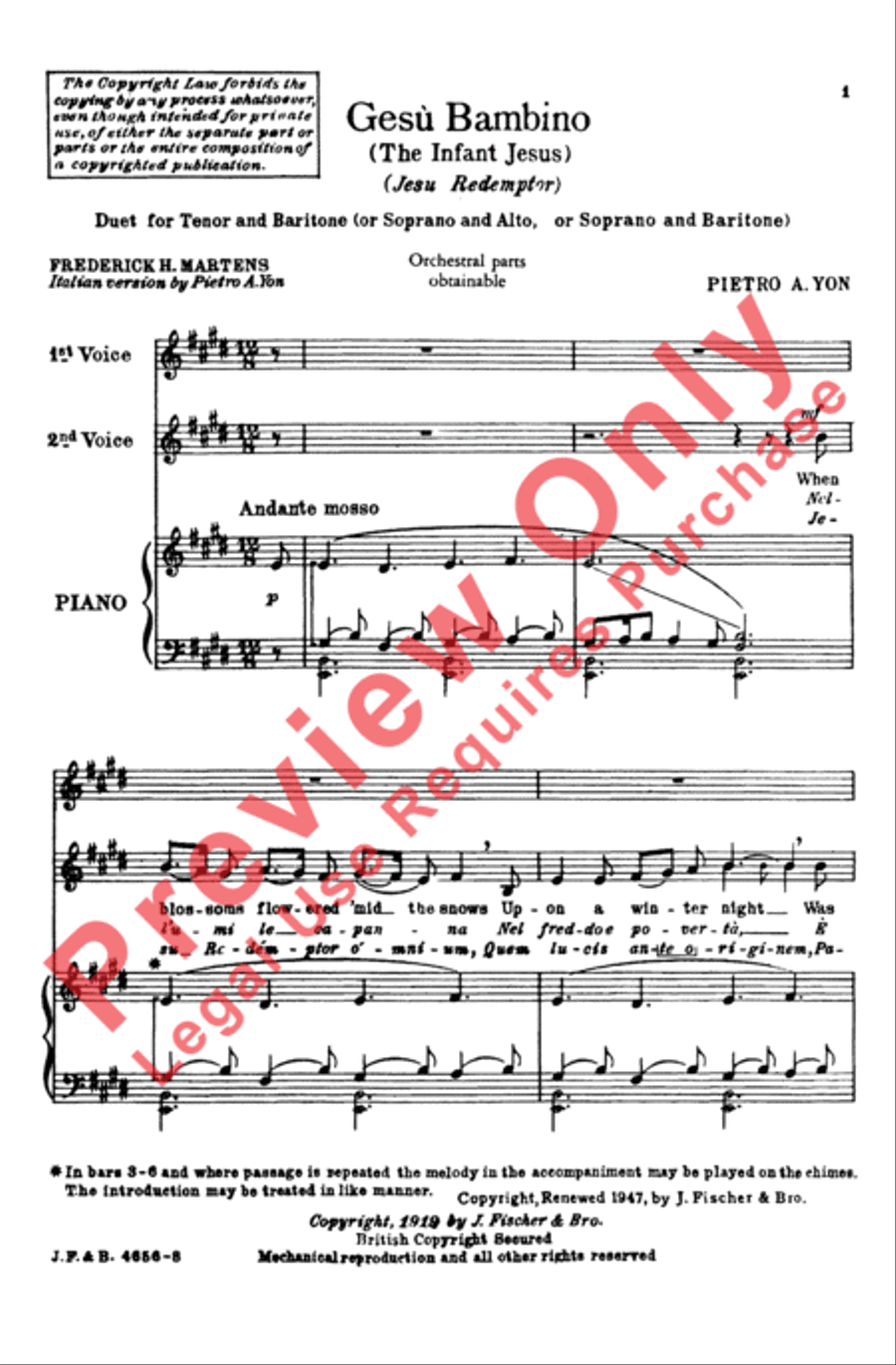 Gesu Bambino (The Infant Jesus) 2-Part scores gallery preview page 2