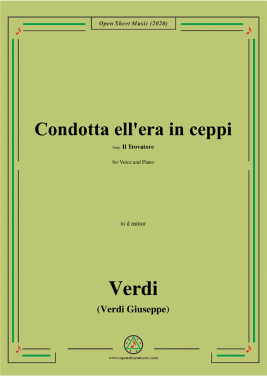 Verdi-Condotta ell'era in ceppi,in d minor,for Voice and Piano Voice Solo scores gallery preview page 1