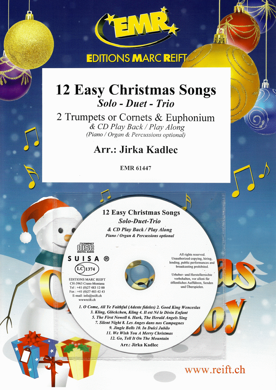 12 Easy Christmas Songs Brass Duet scores gallery preview page 1