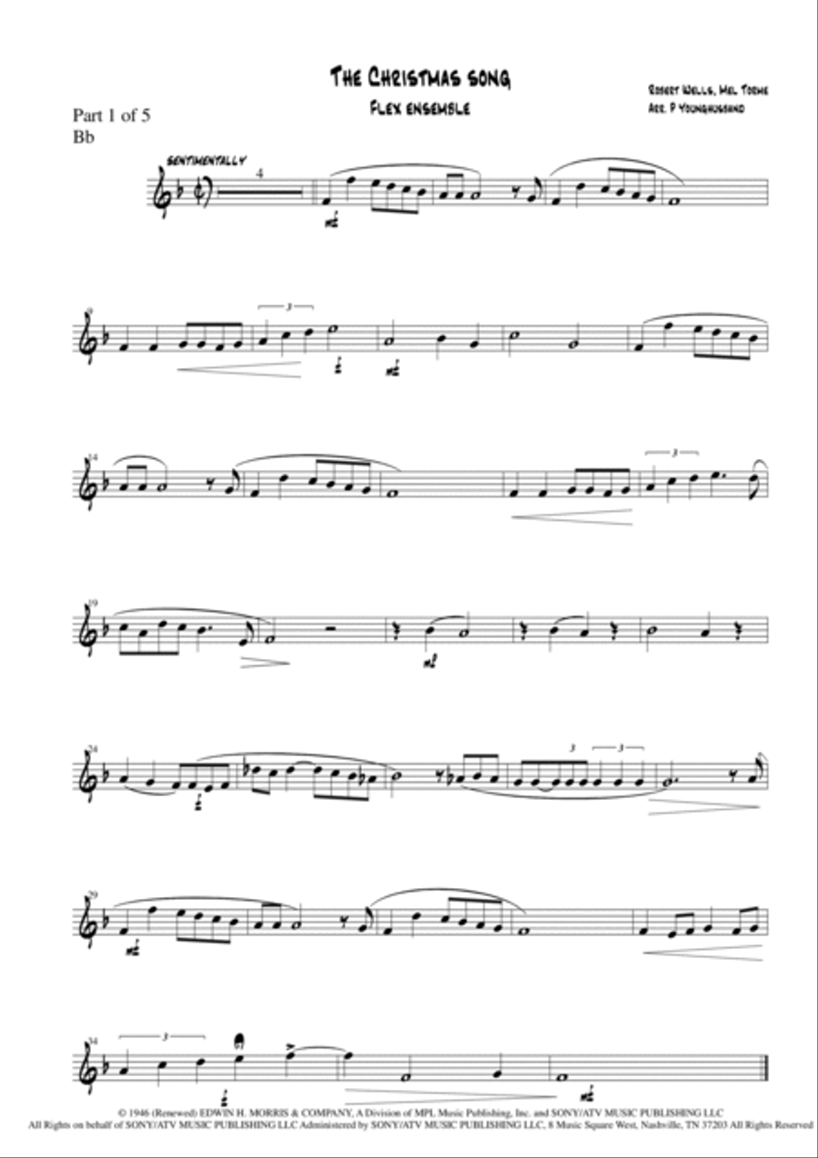 The Christmas Song (chestnuts Roasting On An Open Fire) Bass Clarinet scores gallery preview page 4