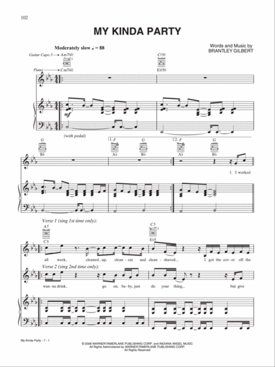 My Kinda Party Piano, Vocal, Guitar scores gallery preview page 1