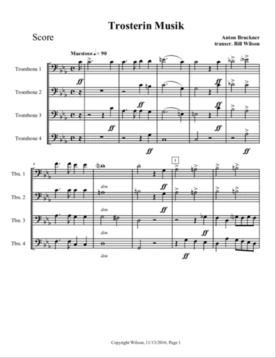 Trosterin Musik Brass Quartet scores gallery preview page 2