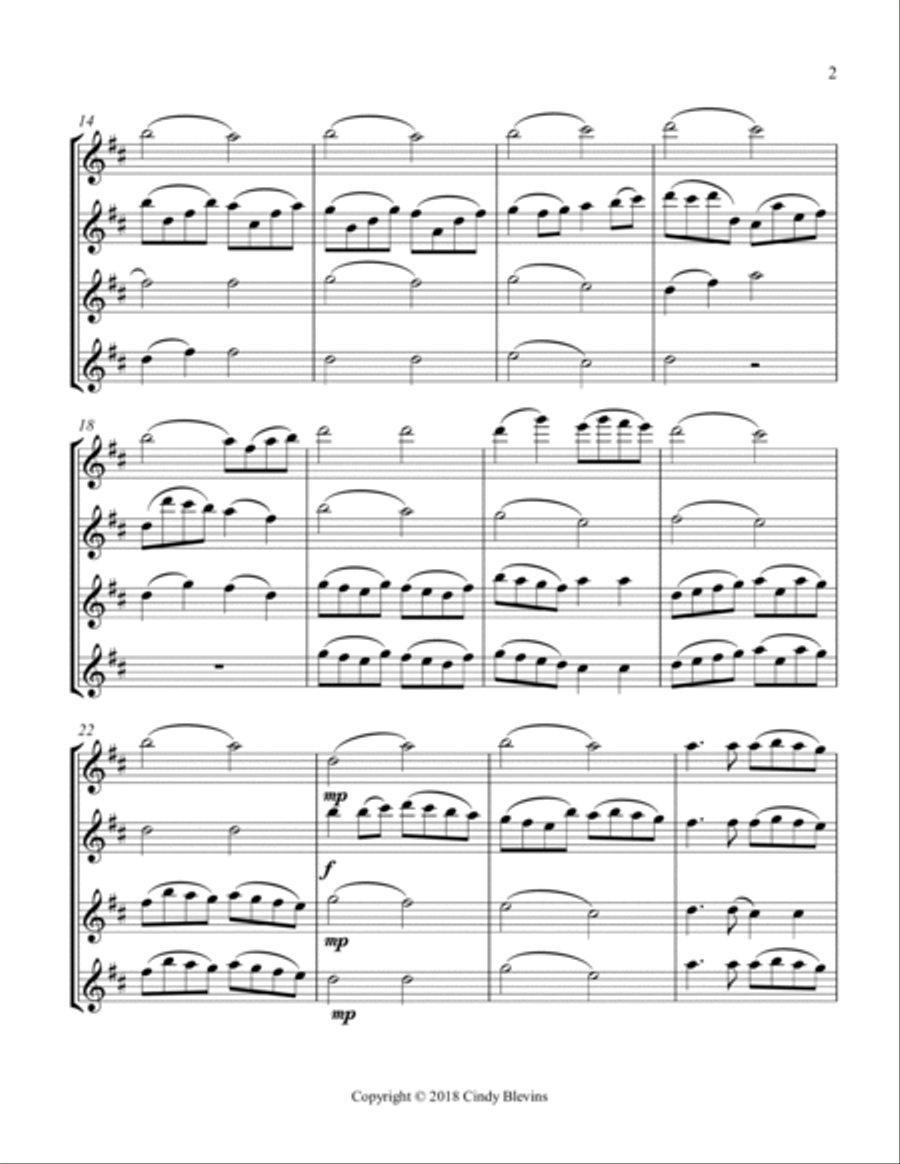 Pachelbel's Canon, for Flute Quartet Flute Quartet scores gallery preview page 3