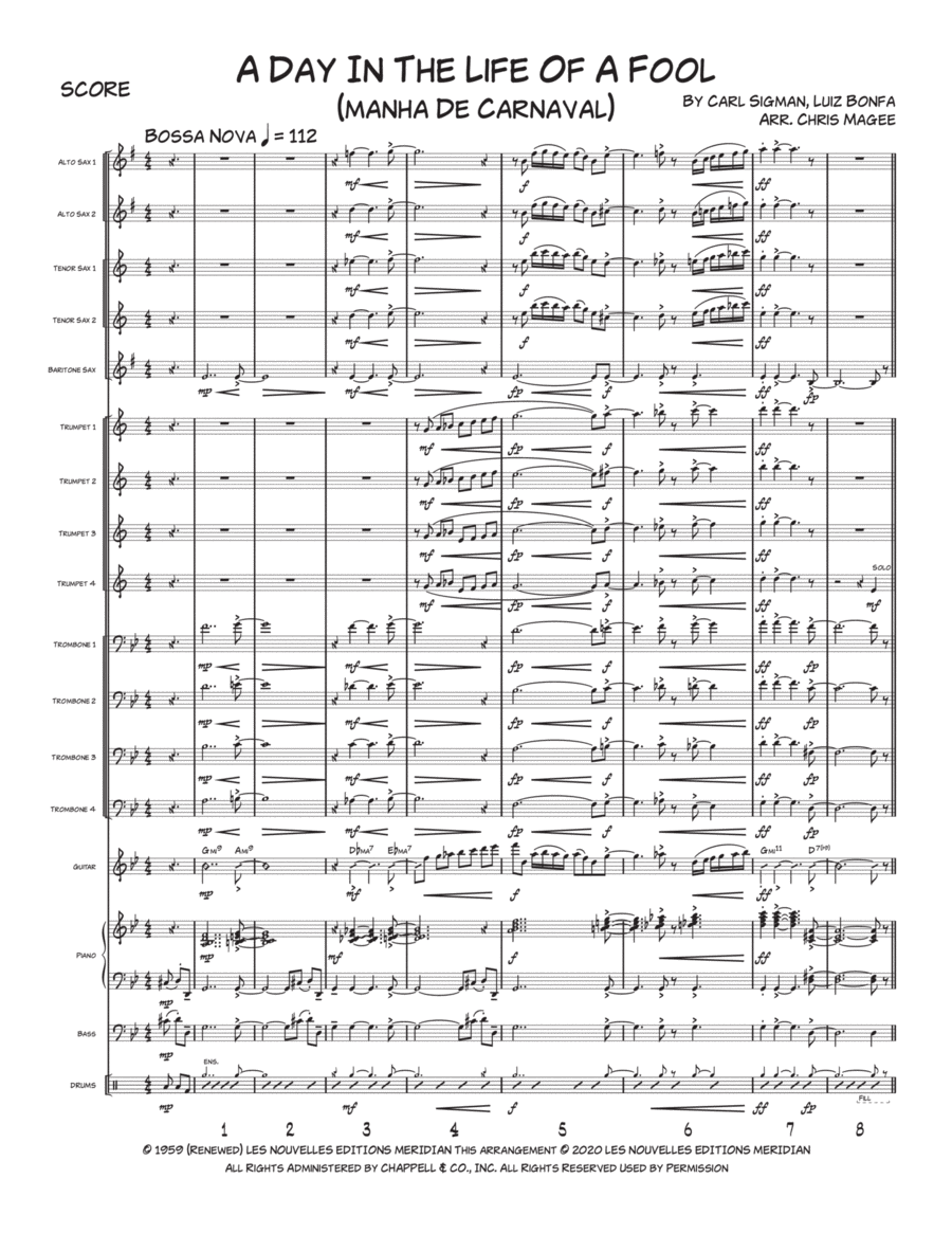 A Day In The Life Of A Fool (manha De Carnaval) Jazz Ensemble scores gallery preview page 1