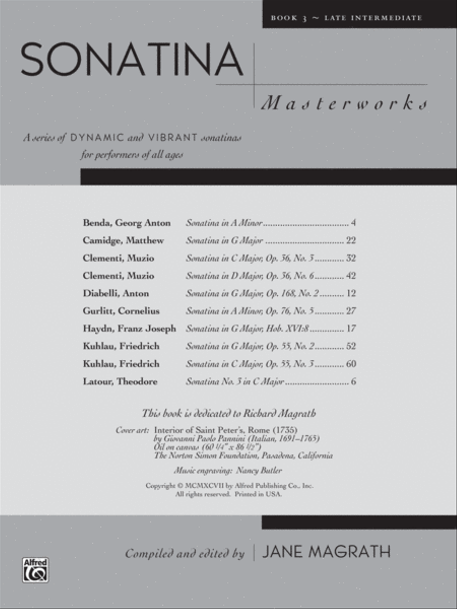 Sonatina Masterworks, Book 3